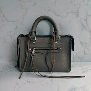 Rebecca Minkoff Micro Regan Satchel in gray pebbled leather